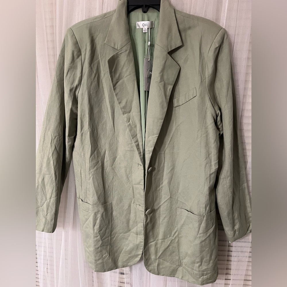 OVI WOMENS LARGE GREEN BLAZER
